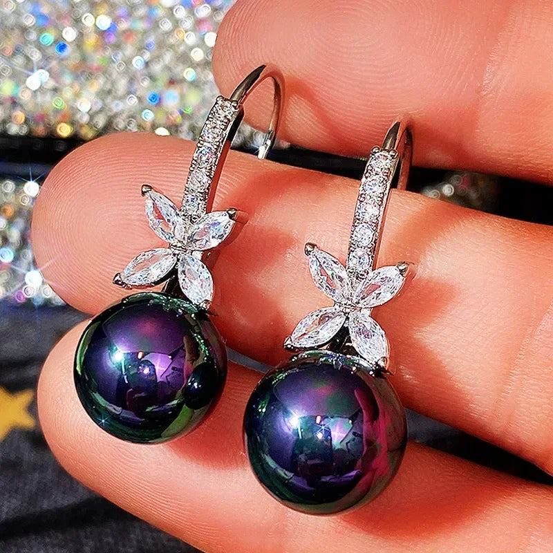 2025 New Colorful Crystal Zircon Bridal Earrings, European and American Personalized Fashion Trend, High End Jewelry