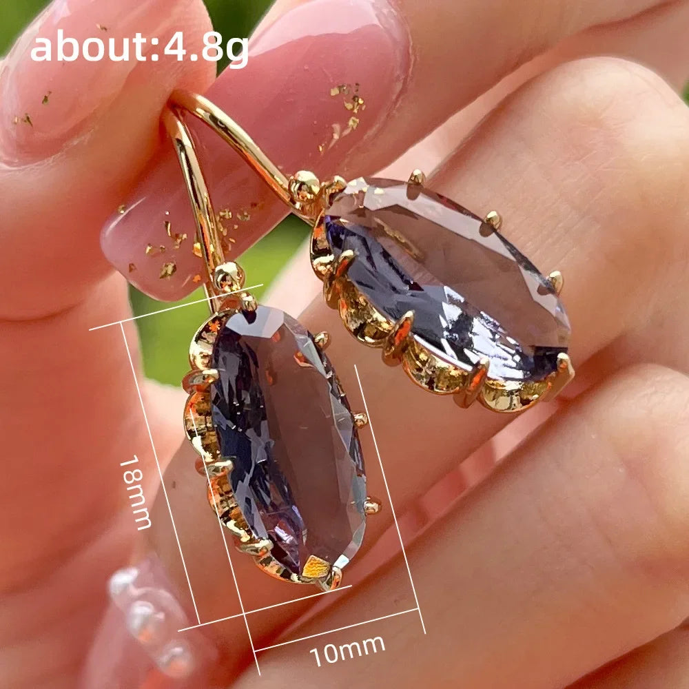2025 New Colorful Crystal Zircon Bridal Earrings, European and American Personalized Fashion Trend, High End Jewelry