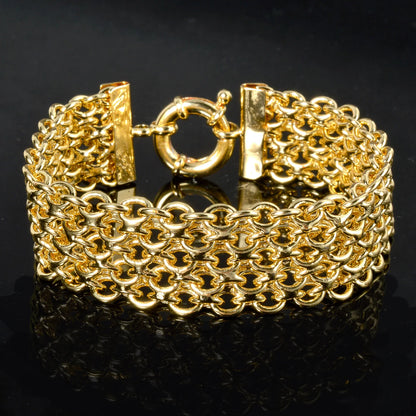 New 18MM wide copper chain bracelet unisex 18K gold plated wristband Miami Sidewalk bracelet Punk Hip Hop Jewelry party gift