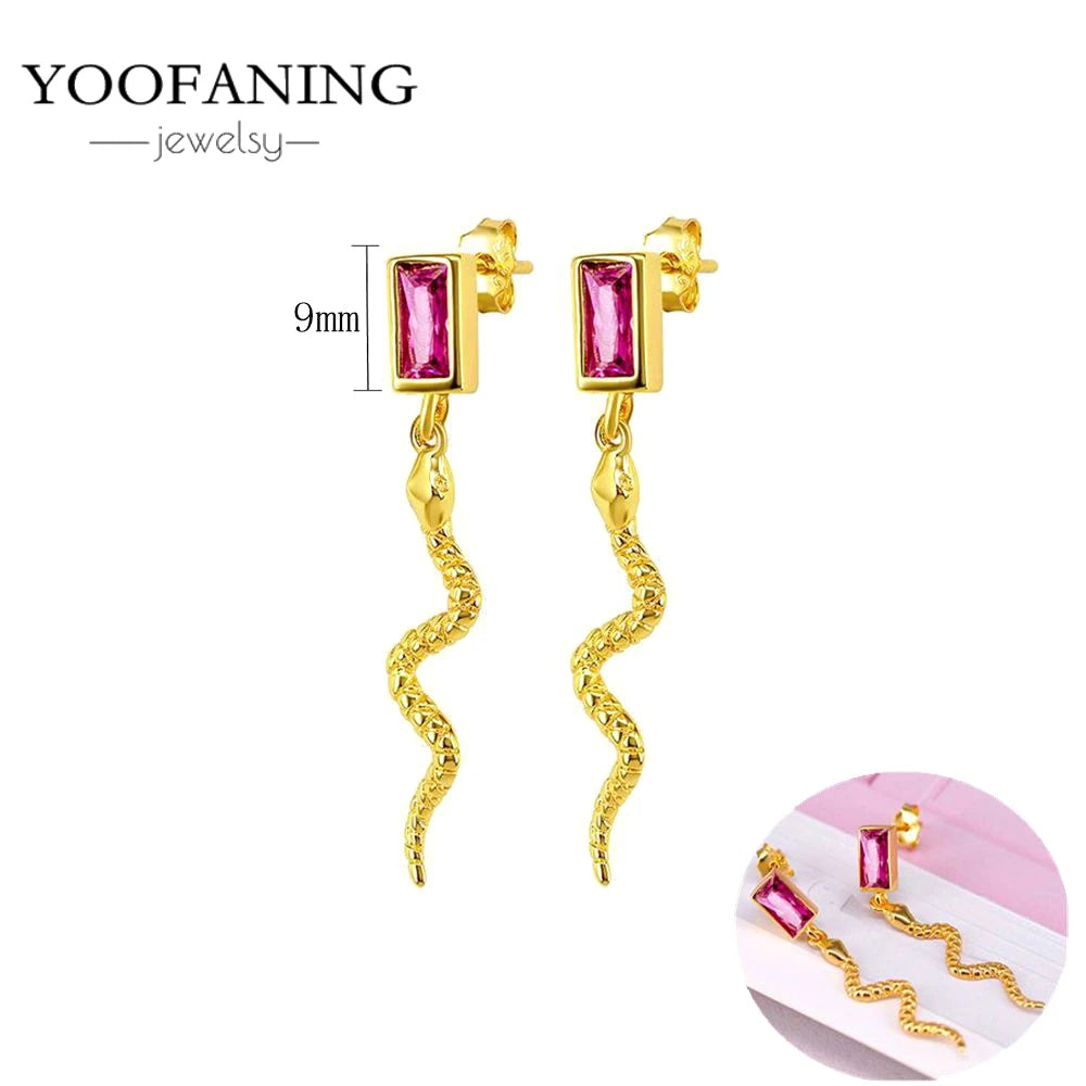 925 Sterling Silver Ear Needle Fashion Exquisite Hoop Earrings  Classic Rose Red Series Earrings for Women Patty Jewelry Gift