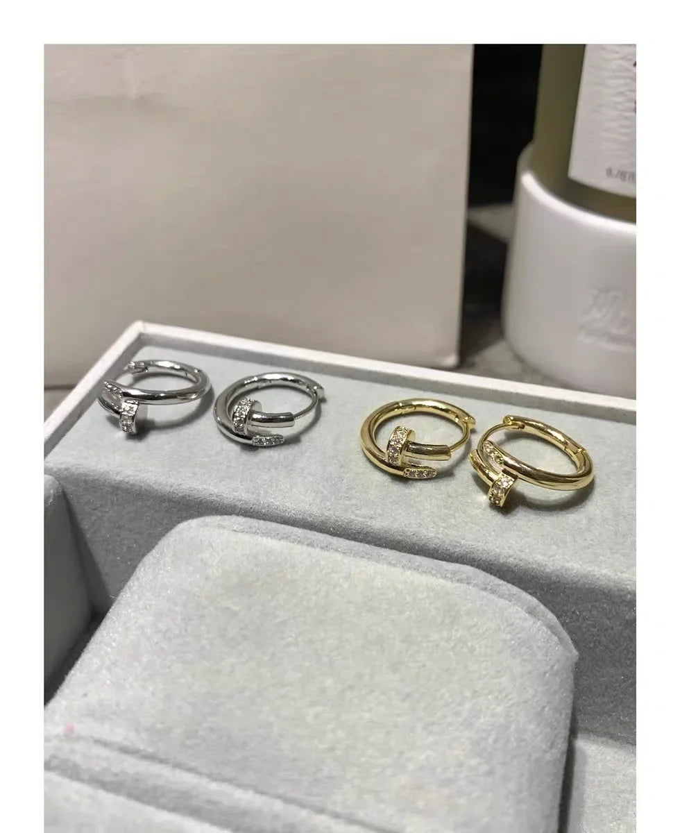 XINYI Plated Zircon Round Circle Hoop Earring for Women Minimalist Trendy Accessories Party Wedding Jewelry gifts