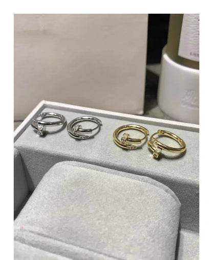 XINYI Plated Zircon Round Circle Hoop Earring for Women Minimalist Trendy Accessories Party Wedding Jewelry gifts