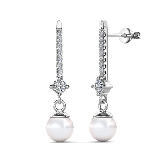 Daisini 925 Sterling Silver Swarovski Crystals and Pearl 2025 Fashionable Bridal Wedding Sparkling Light Luxury Elegant Jewelry