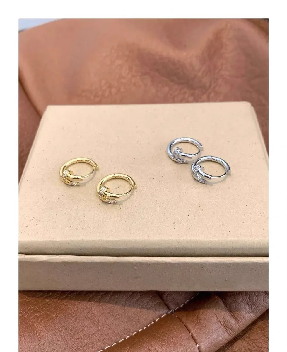 XINYI Plated Zircon Round Circle Hoop Earring for Women Minimalist Trendy Accessories Party Wedding Jewelry gifts
