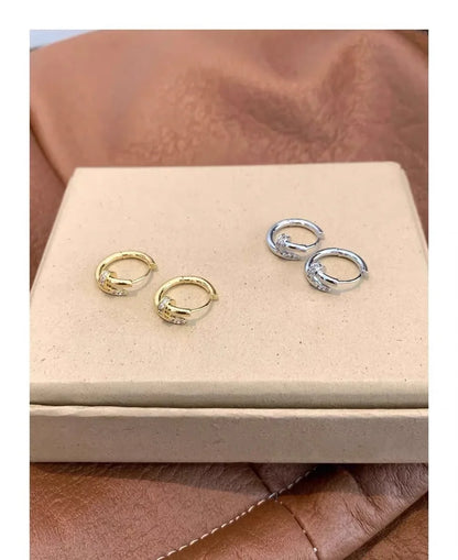XINYI Plated Zircon Round Circle Hoop Earring for Women Minimalist Trendy Accessories Party Wedding Jewelry gifts