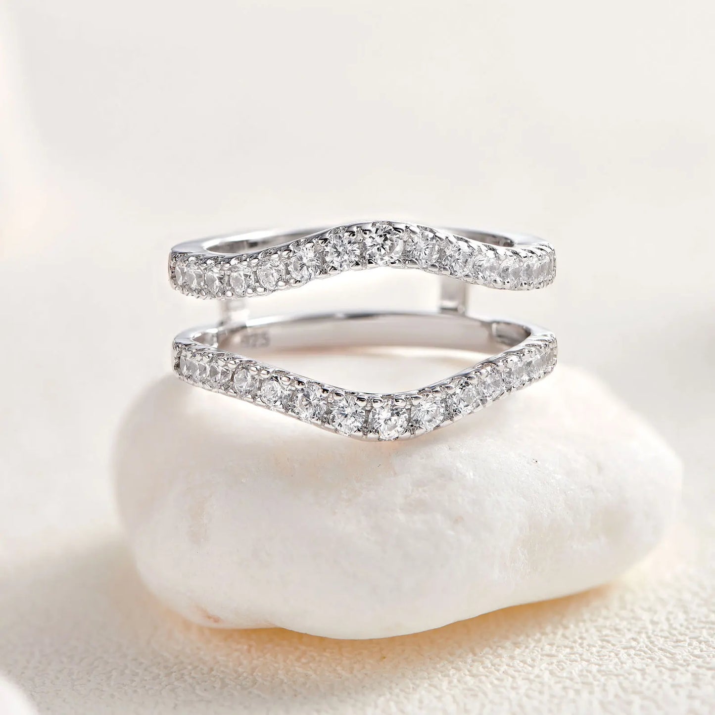 Newshe 925 Sterling Silver Moissanite Rings for Women Engagement Wedding Band Simulated Diamond Jewelry Luxury Enhancer Ring