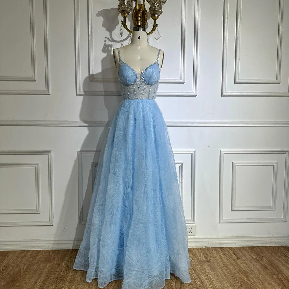 Serene Hill 2025 Arabic Sage Green  Spaghetti Strap Backless A-Line Prom Dress for  | Wedding Party LA72636 Customized