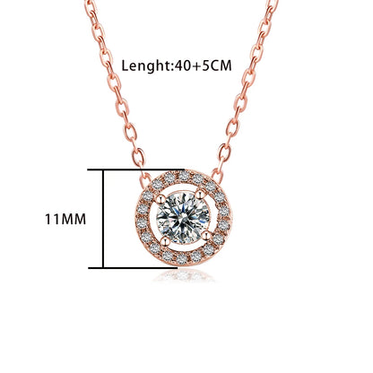 Minimalist Simple Crystal Pendants Necklaces For Women Charms Zirconia Necklace Rose Gold Color Fashionable Neck Jewelry Gifts