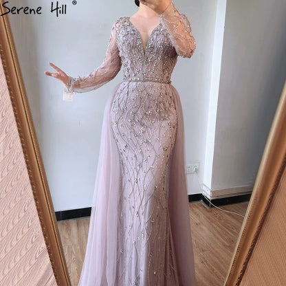 Serene Hill L Lilac s 2025 Dubai Elegant Diamond  Long Luxury Evening Dresse Mermaid Beaded Formal Dress LA70341 Customized