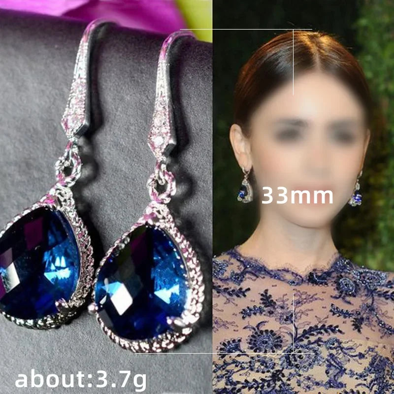2025 New Colorful Crystal Zircon Bridal Earrings, European and American Personalized Fashion Trend, High End Jewelry