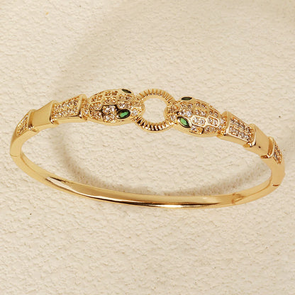 Trendy Stainless Steel Golden Snake Owl Zirconia Bracelet For Women Classic Animals Bangles Jewelry Accessories Summer As Gifts