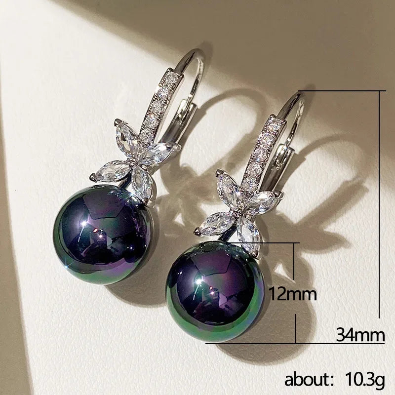 2025 New Colorful Crystal Zircon Bridal Earrings, European and American Personalized Fashion Trend, High End Jewelry