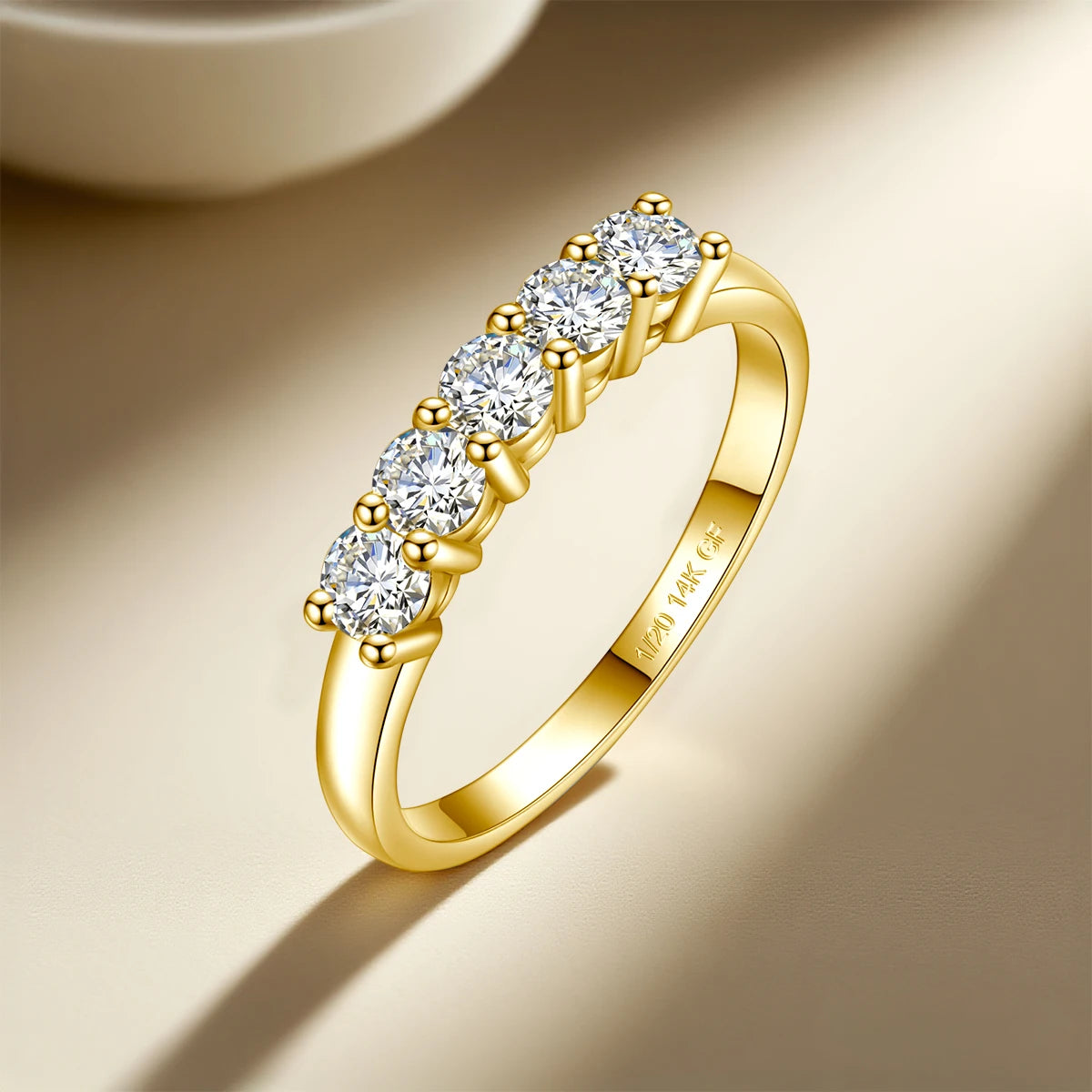 Szjinao 14K Gold Filled Rings For Woman 1.0CT 3.5mm Moissanite Diamond Wedding Jewelry No Tarnish Engagement Lady Gift Wholesale