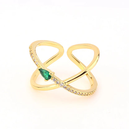 Fashion Green Cubic Zirconia 18K Gold Plated Emerald Crystal For Women Charm Bling Luxury CZ Zircon Jewelry New